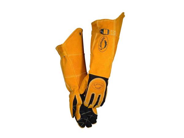  Caiman 1878-5 21-Inch One Size Fits All Genuine American Deerskin Welding Glove with Boarhide Leather Heat Shield and Cuff