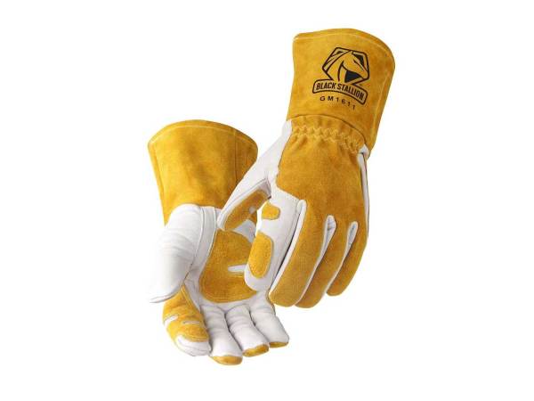  Revco GM1611 Top Grain Leather Cowhide MIG Welding Gloves with Reinforced Palm & Thumb & Index Finger, Seamless Forefinger, 5" Cuff for Extra Protection (Medium)
