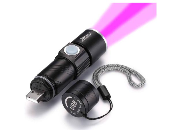  Ultraviolet light UV Blacklight Flashlights USB Rechargeable Portable 395nm Led Flashlight Mini Handheld Torch Black Light Detector for Dog Urine, Pet Stains