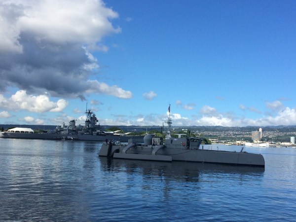 An autonomous ship called the Sea Hunter in 2018.