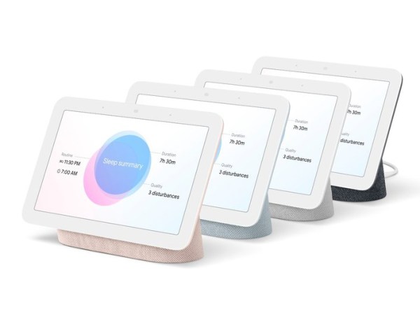 Google Nest Hubs in all the various colors.