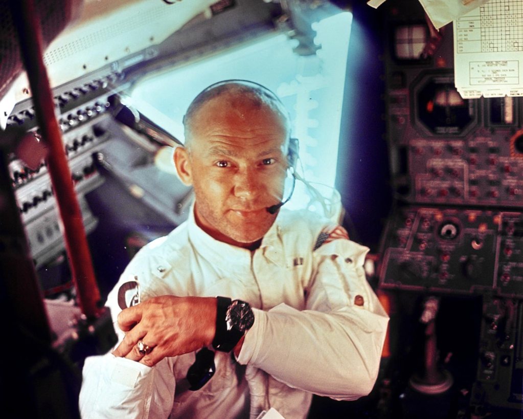 Astronaut Buzz Aldrin in the Apollo 11 Lunar Module