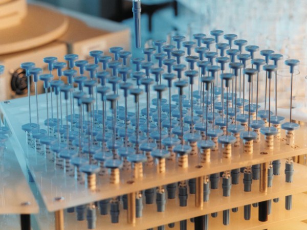 Vaccine vials in a lab