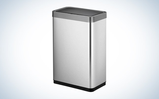 An EKO rectangular sleek motion sensor trash can