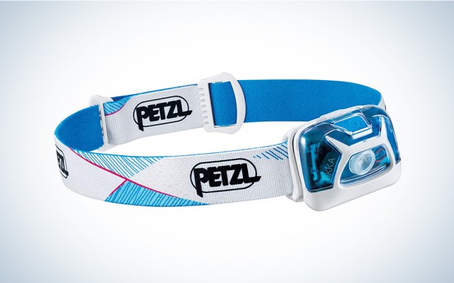 blue and white headlamp