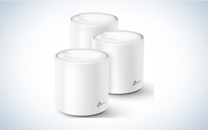  three white mesh wifi towers