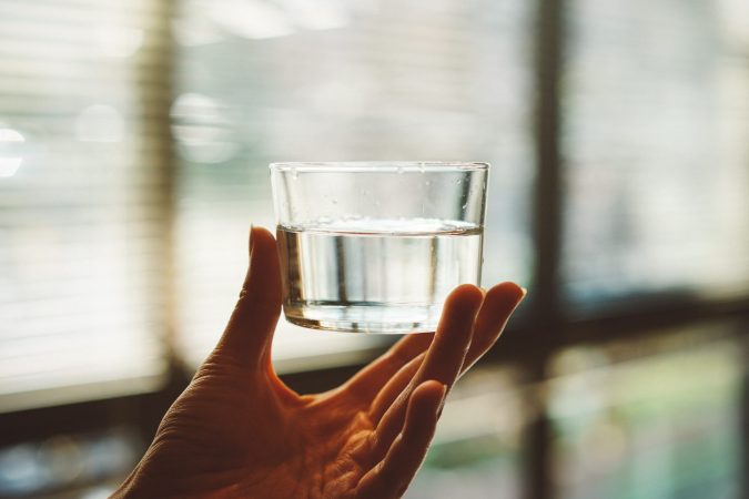 Clean glass of filtered water