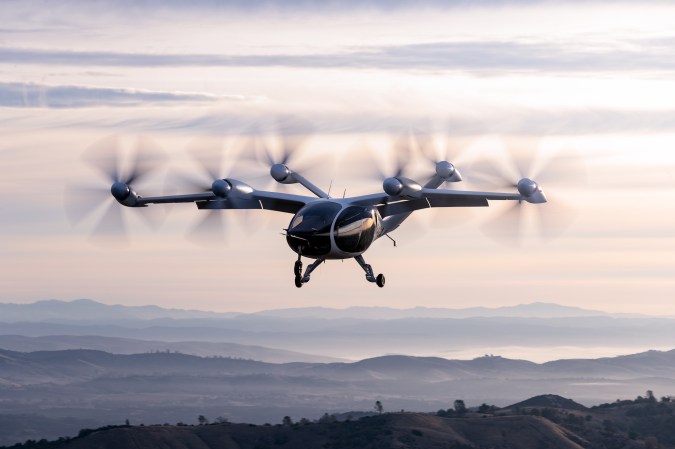 A Joby electric aircraft in flight.