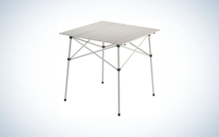  White aluminum folding table for outdoor camping
