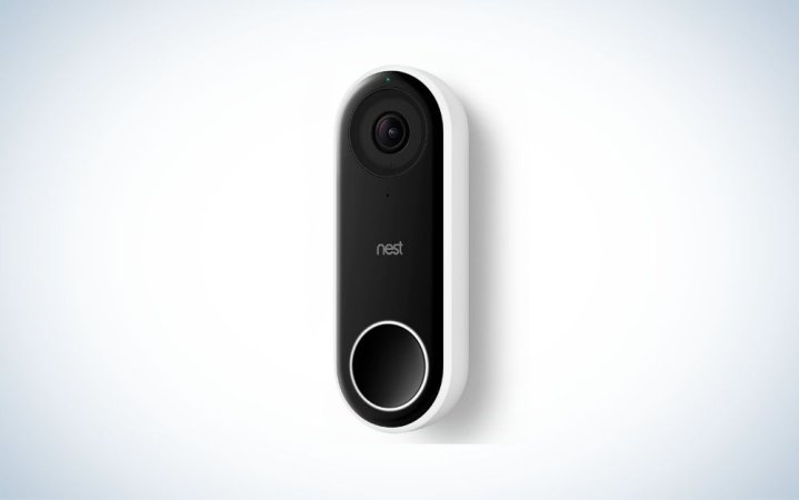  nest black and white wired doorbell camera