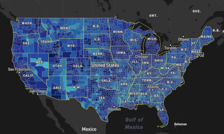 The FCC broadband coverage map