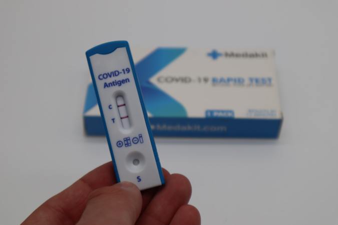 Rapid COVID-19 test results strip