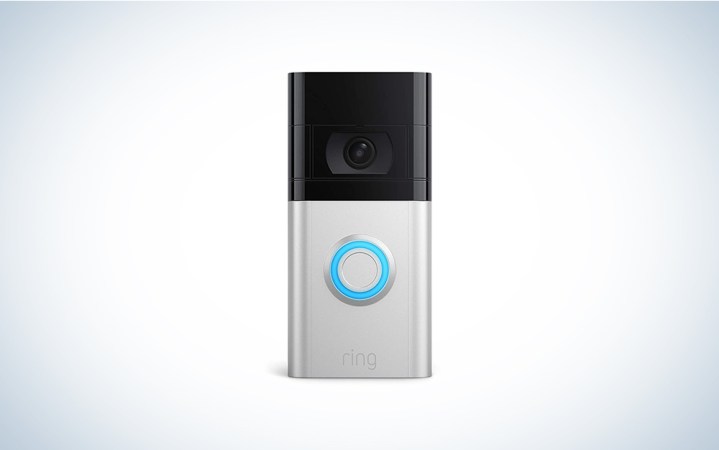  A Ring Doorbell 4 on a blue and white background