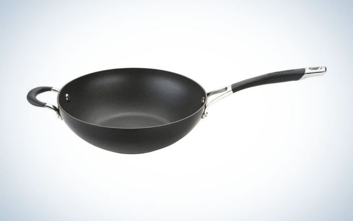  Black aluminum wok pan