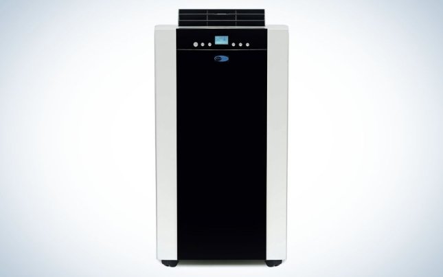 Platinum and black portable air conditioner