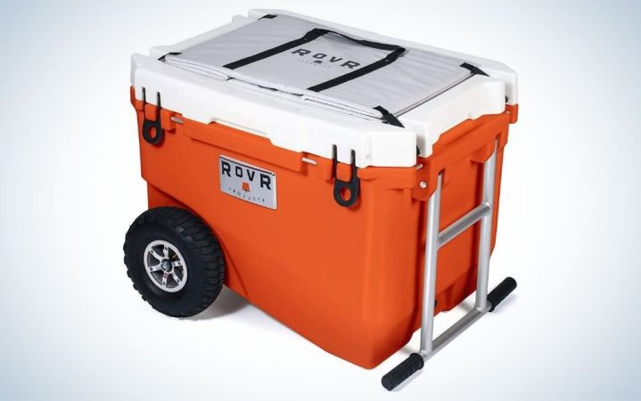  Orange cooler with wheels