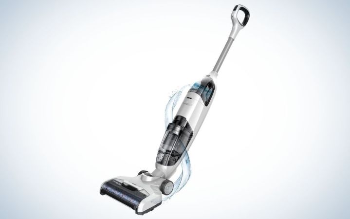  Gray, cordless vacuum cleaner and mop for hardwood floors