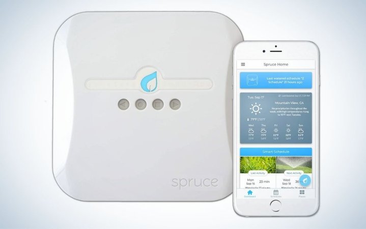  White Spruce smart sprinkler controller automated with apps on the phone