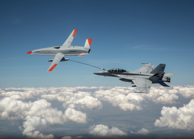 Watch a fighter jet and drone make ‘wet contact’ for the first time