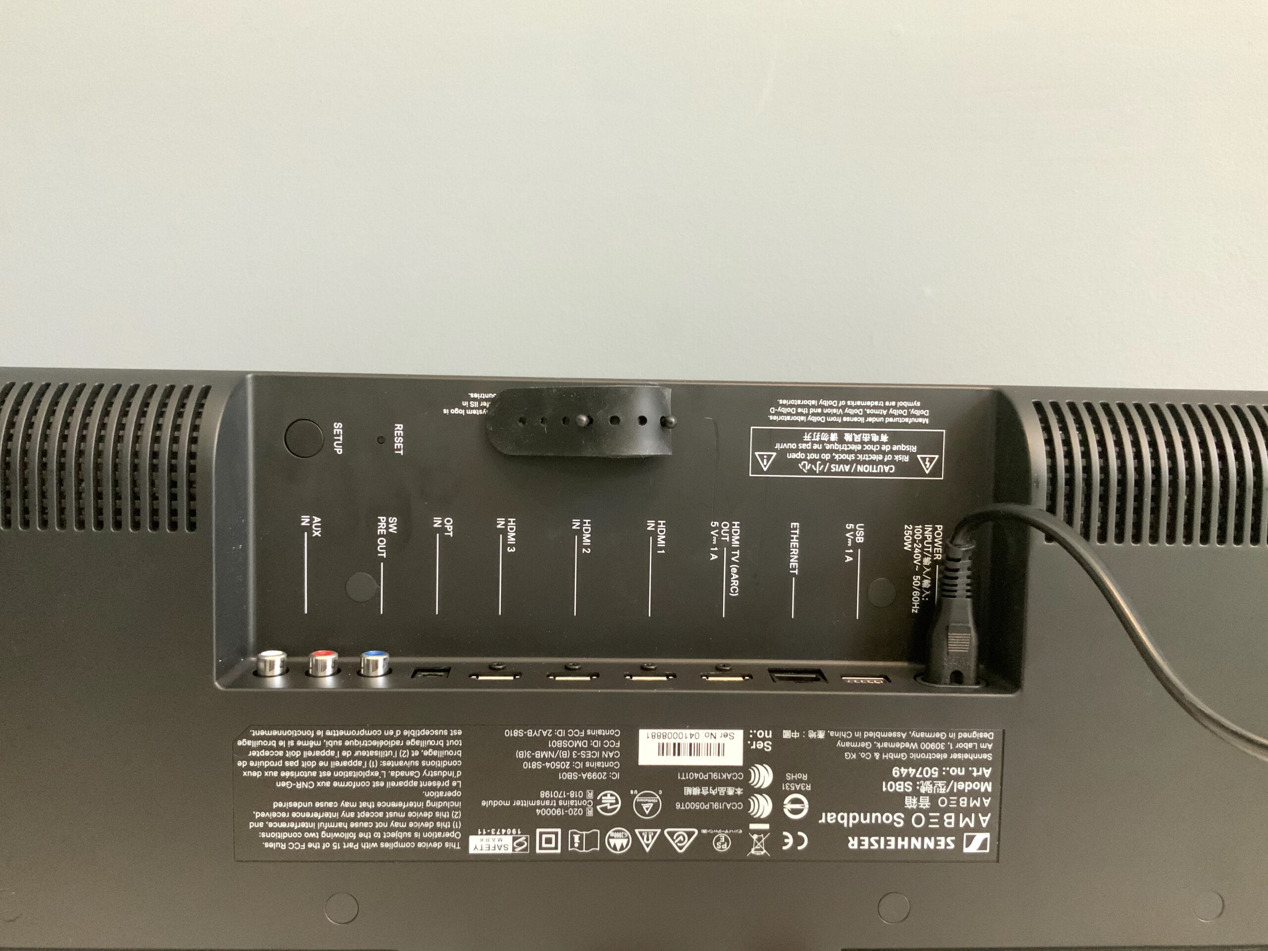 Sennheiser AMBEO recessed port panel labels How to connect soundbar to TV