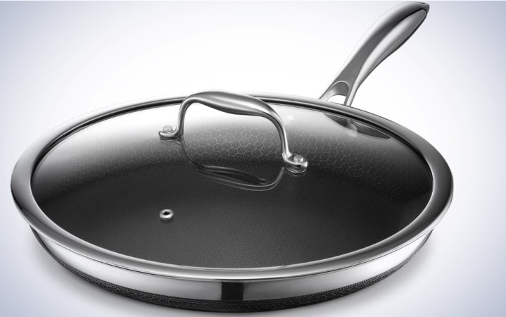  HexClad Hybrid Nonstick 12-Inch Fry Pan on a plain white background. 