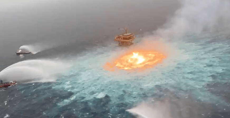 Videos show a surreal ‘eye of fire’ in the Gulf of Mexico after gas pipeline ruptures at sea