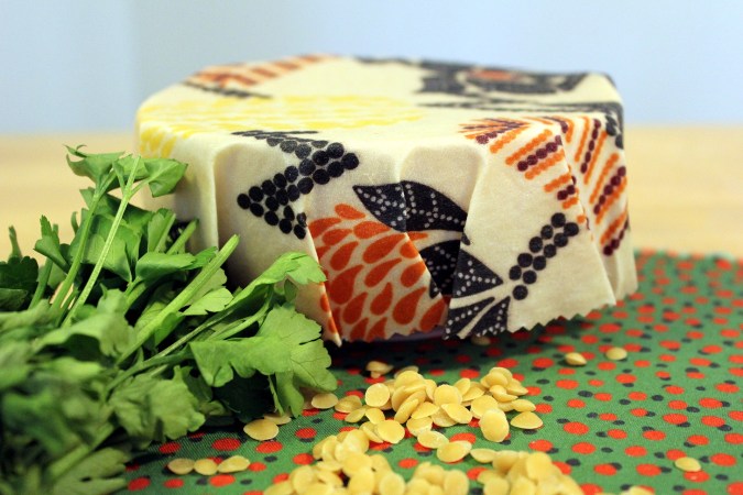 Food wrapped in beeswax wrap