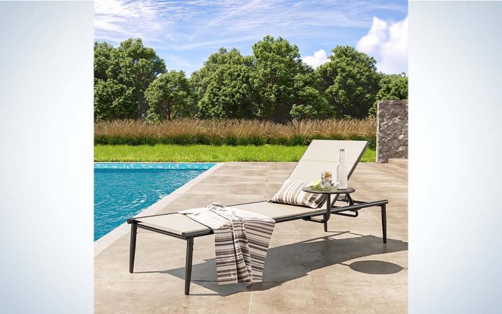  East Oak's chaise lounge is one of our top picks for best outdoor patio furniture.