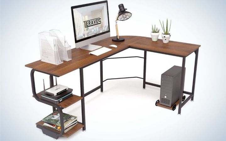  The Teraves Reversible Desk is the best L-shaped computer desk.