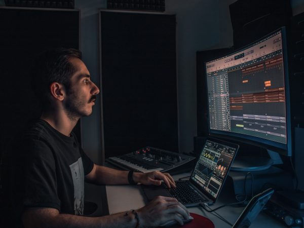 producer in home studio