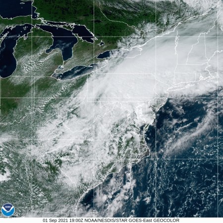 satellite view of what remains of hurricane ida