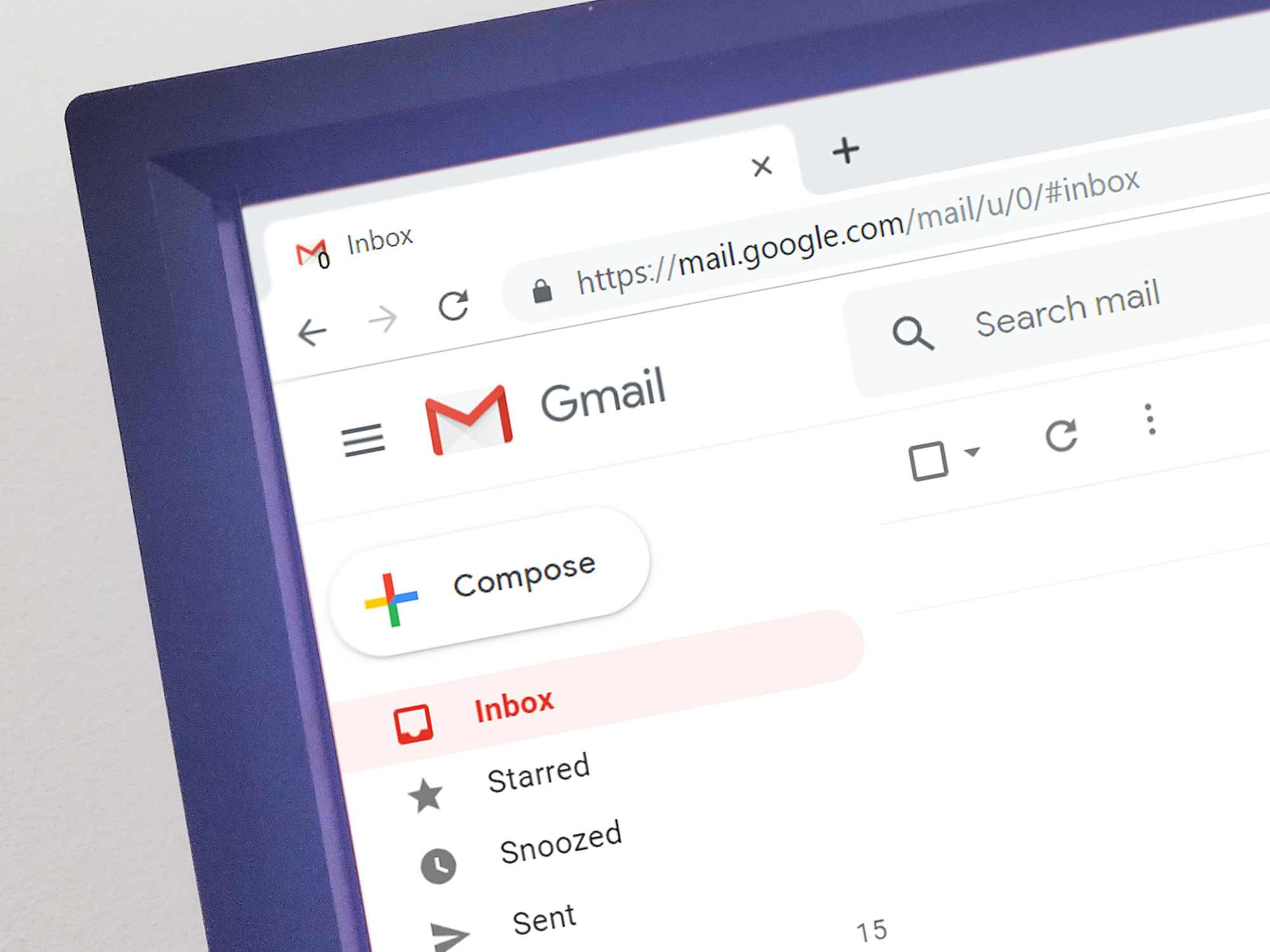 An empty Gmail inbox.