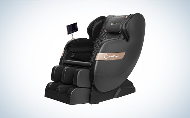 A black massage chair