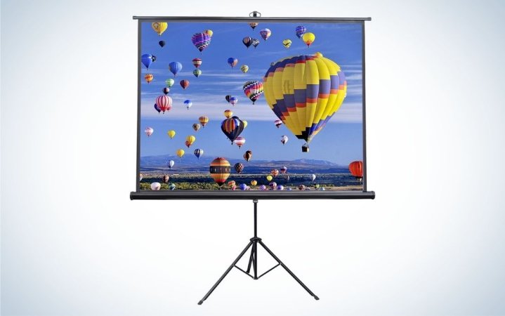  The Vivo 84-Inch Portable Projector Screen is the best projector screen for thrifty viewers.