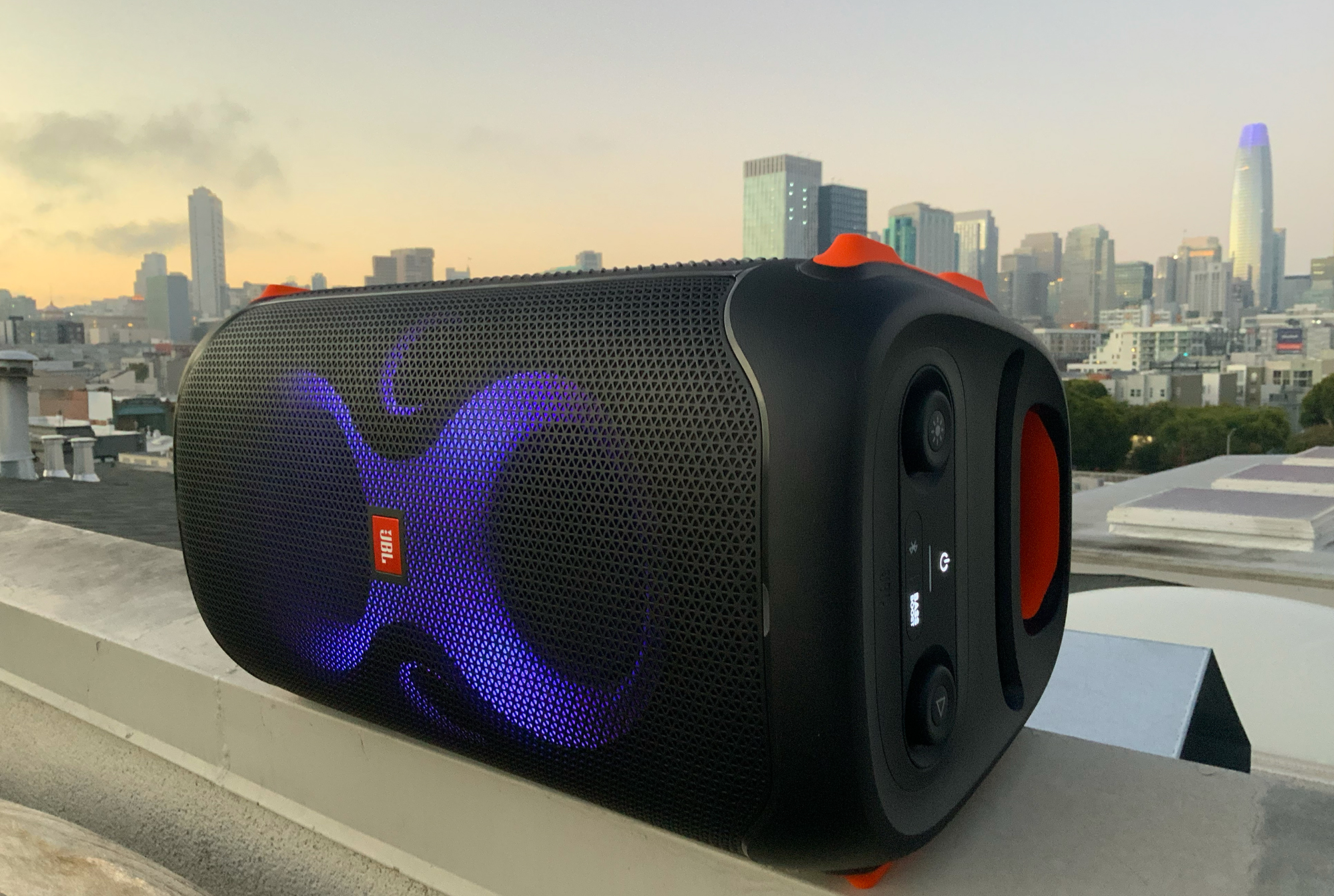 JBL PartyBox 110 against the skyline