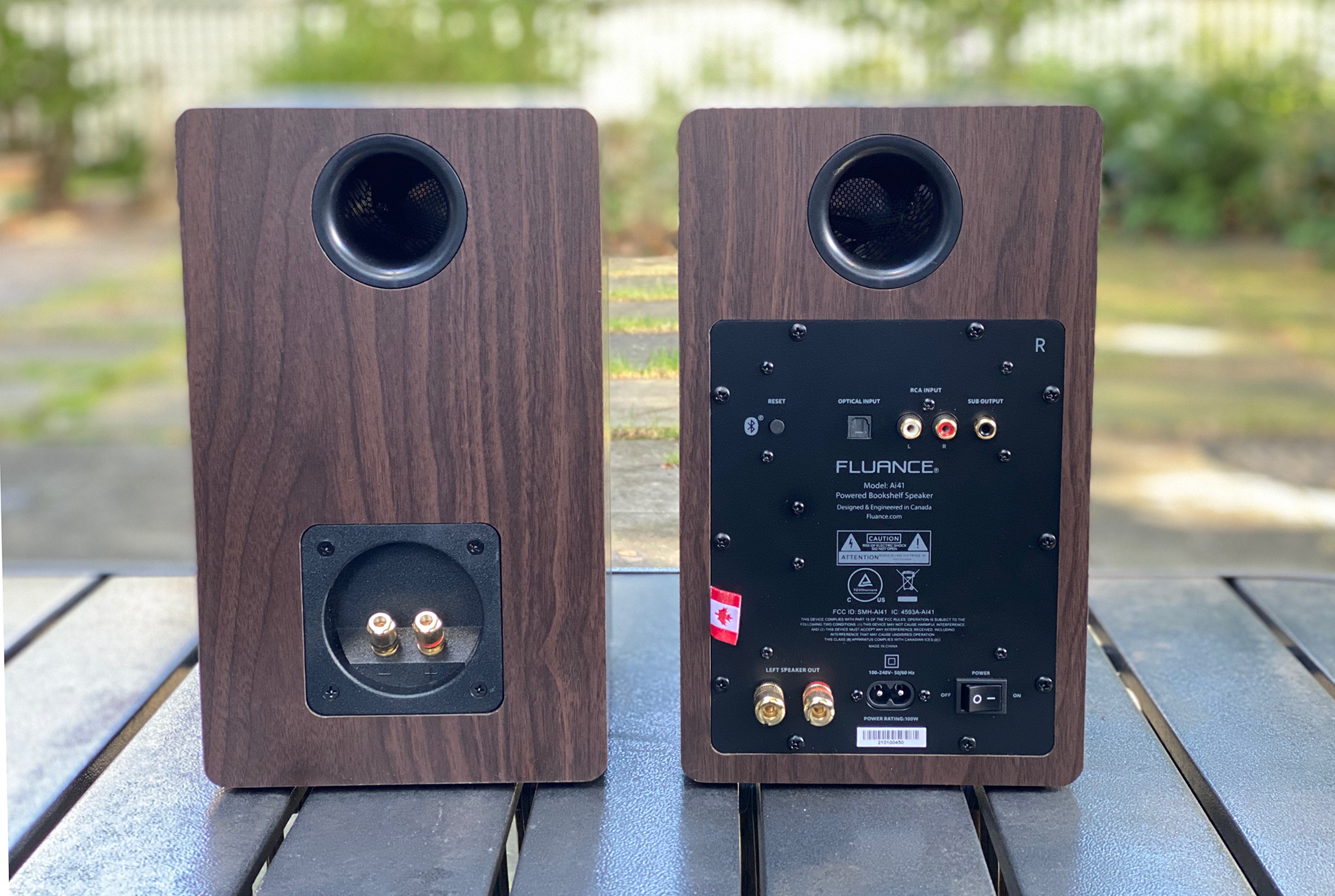 Fluance Ai41 bookshelf speakers rear panels