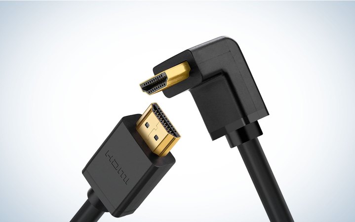  The UGREEN Elbow HDMI cable is all black with a 90-degree connector