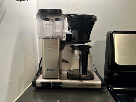 The Technivorm Moccamaster on a countertop