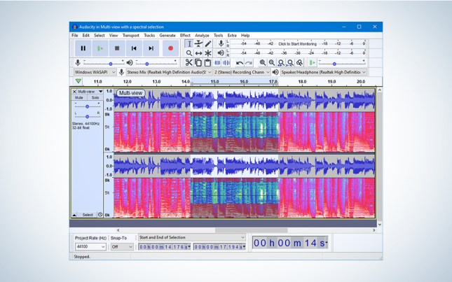 Audacity on Windows screen capture