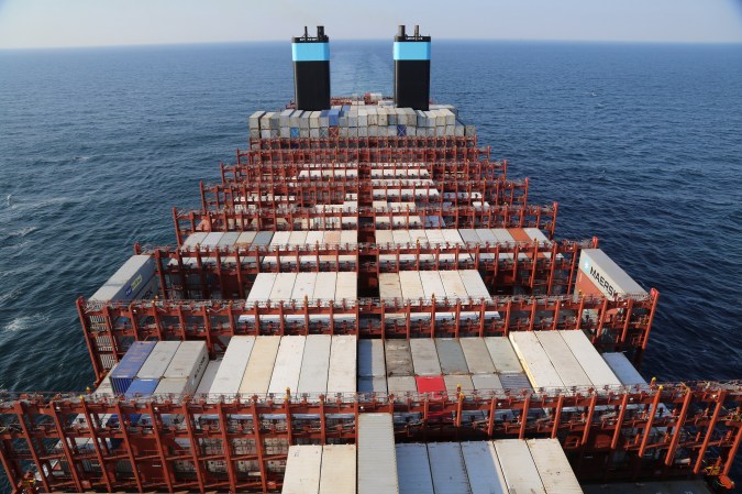 the view from on a container ship