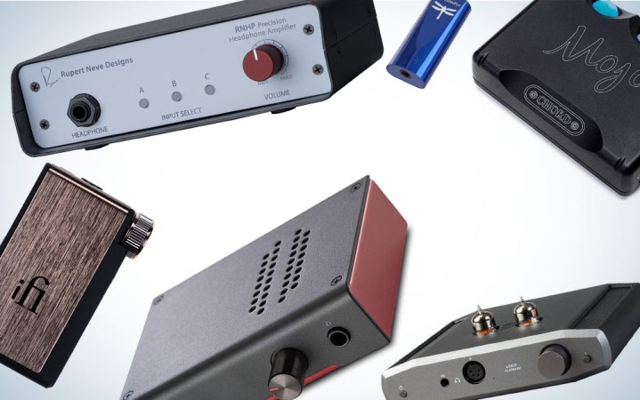Best headphone amplifiers on a white background
