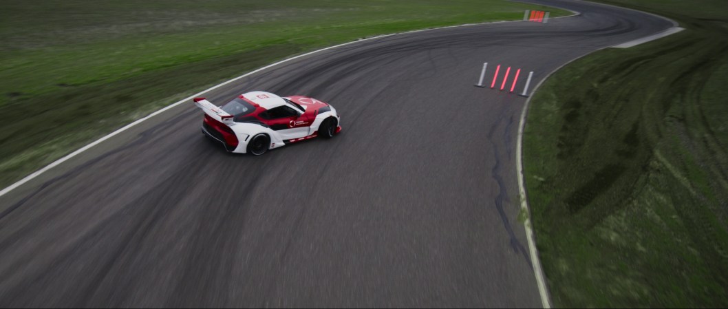 a Toyota race car on a track