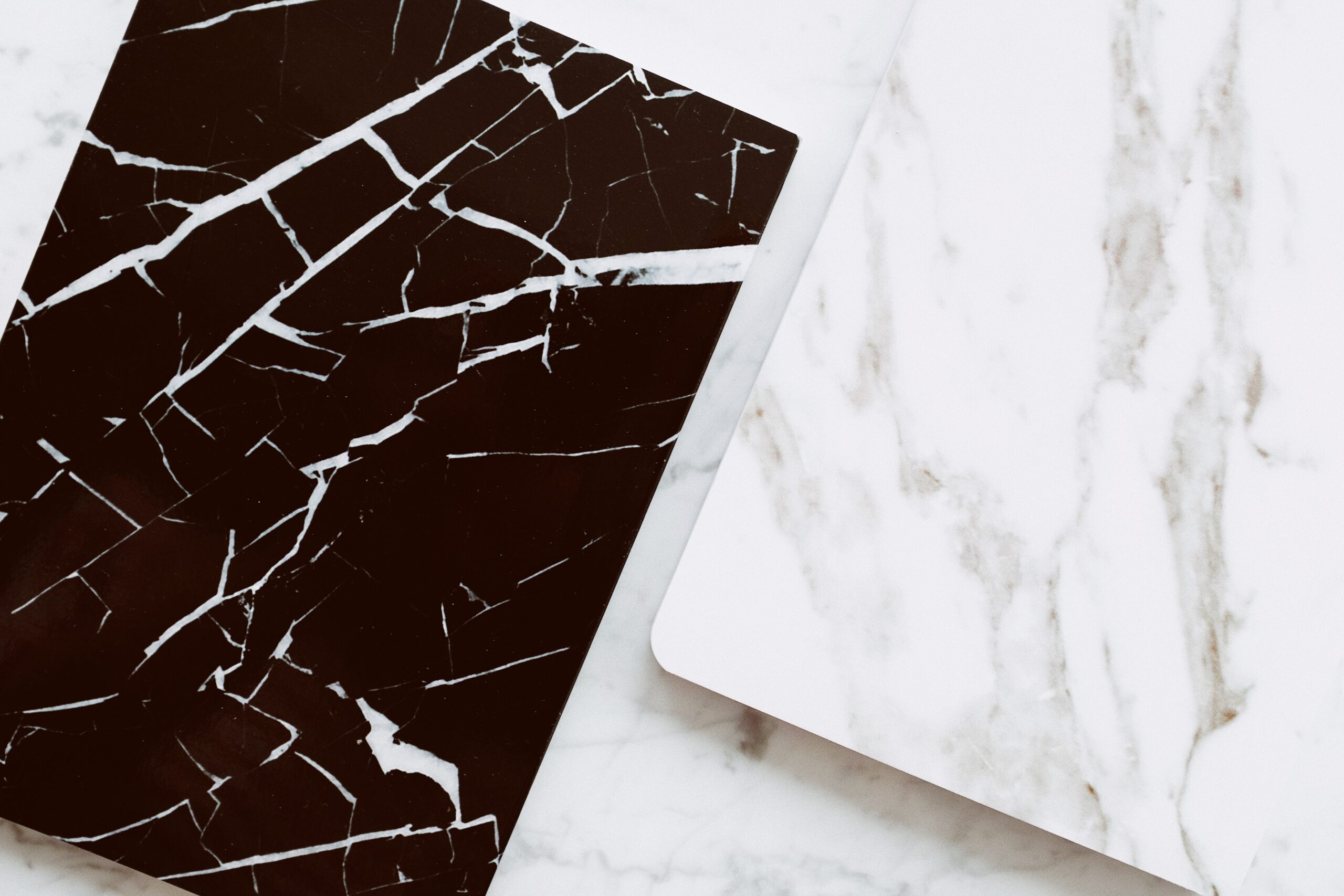 Marble countertop samples.