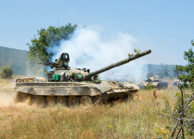 tanks in a field