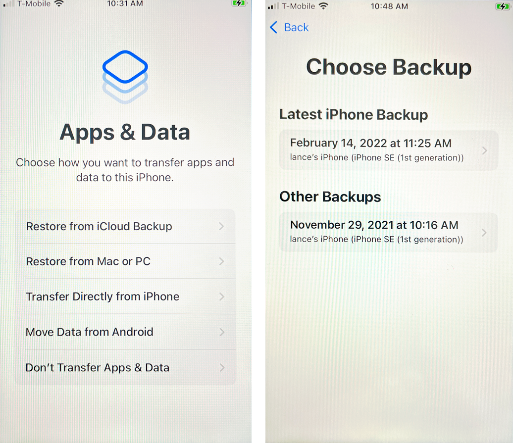 Screenshot how to backup your iPhone process