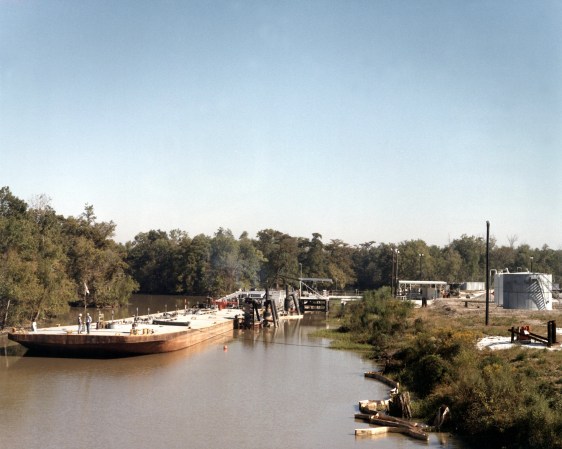 A barge near an oil terminal