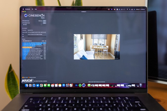 Cinebench on a laptop