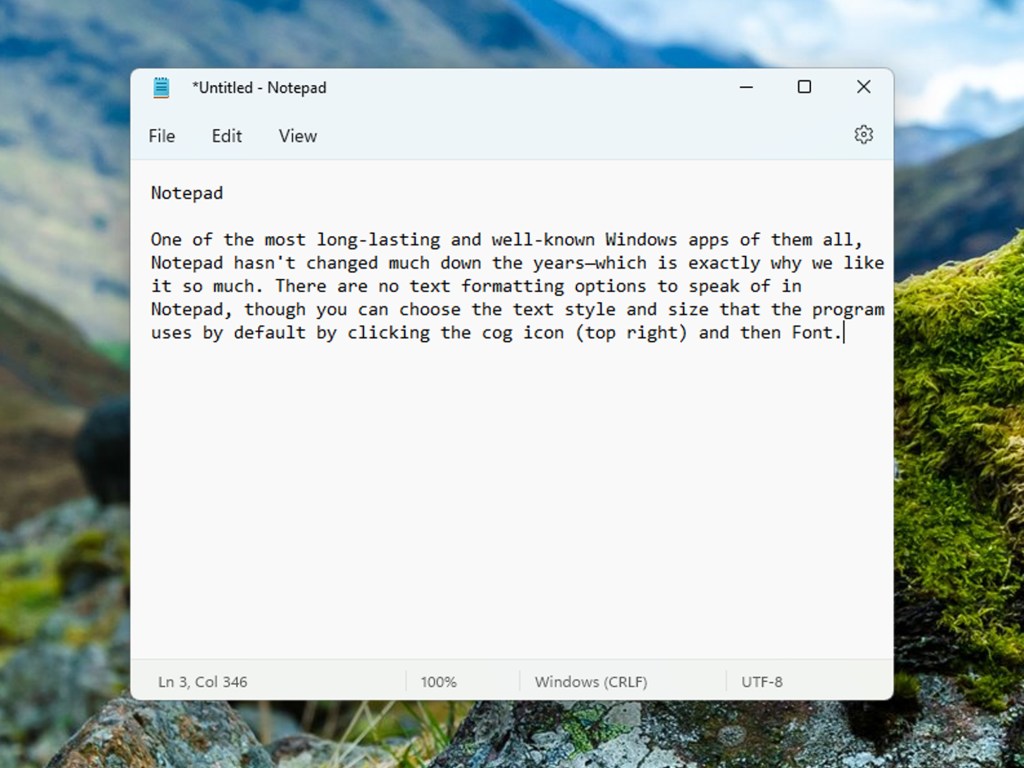 Microsoft notepad