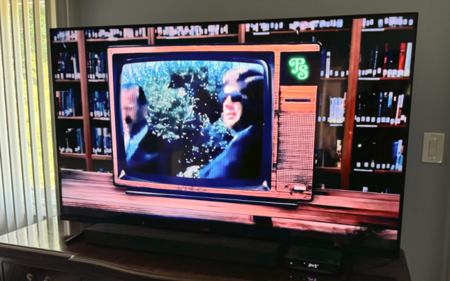 Roku Pro Series TV on top of a dresser.