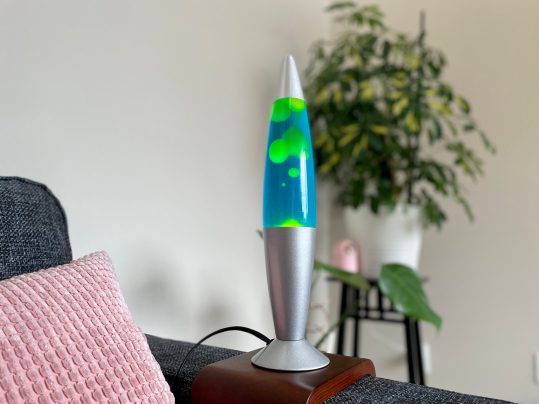 A missile-shaped lava lamp